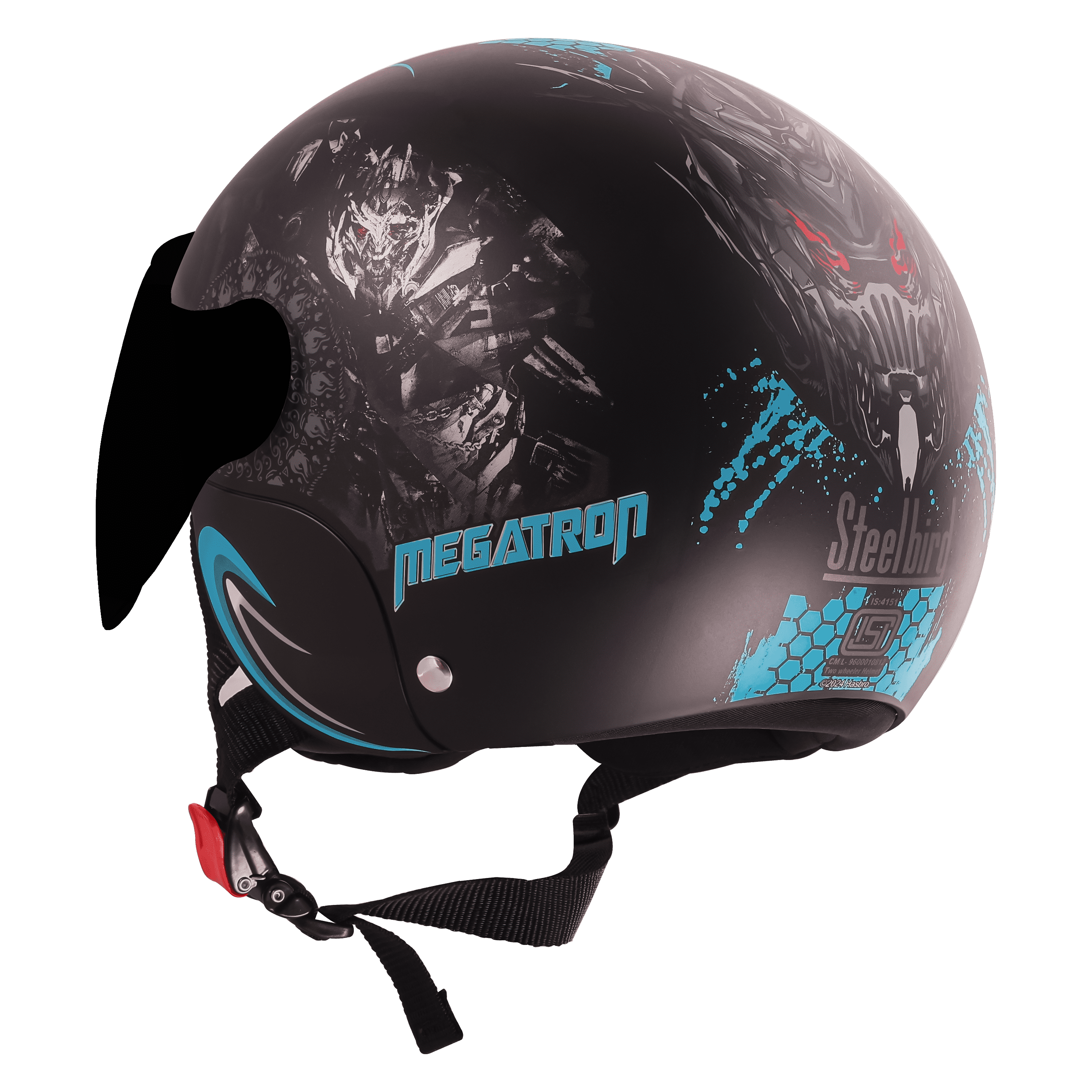 SBH-16 MEGATRON GLOSSY BLACK WITH LIGHT BLUE